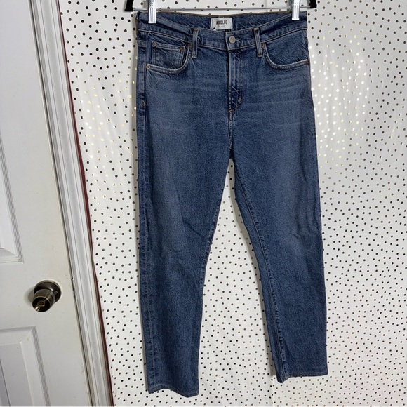 AGOLDE Toni Mid Rise Slim-dime - Picture 1 of 10